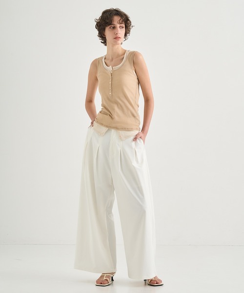 CITY TOKYO（シティトウキョウ）の「【CITY TOKYO/シティートウキョウ】Layered Tank Tops/レイヤードタンクトップ（タンクトップ・レディース・ライトグリーン/ブラック/ブルー・FREE）」の17枚目の写真