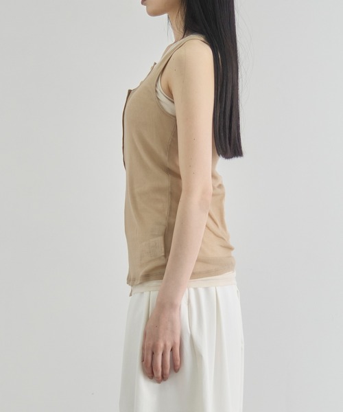 CITY TOKYO（シティトウキョウ）の「【CITY TOKYO/シティートウキョウ】Layered Tank Tops/レイヤードタンクトップ（タンクトップ・レディース・ライトグリーン/ブラック/ブルー・FREE）」の12枚目の写真