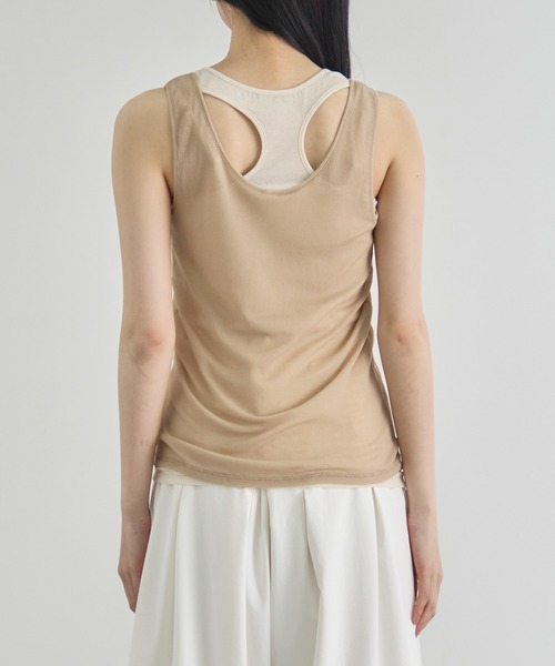 CITY TOKYO（シティトウキョウ）の「【CITY TOKYO/シティートウキョウ】Layered Tank Tops/レイヤードタンクトップ（タンクトップ・レディース・ライトグリーン/ブラック/ブルー・FREE）」の4枚目の写真