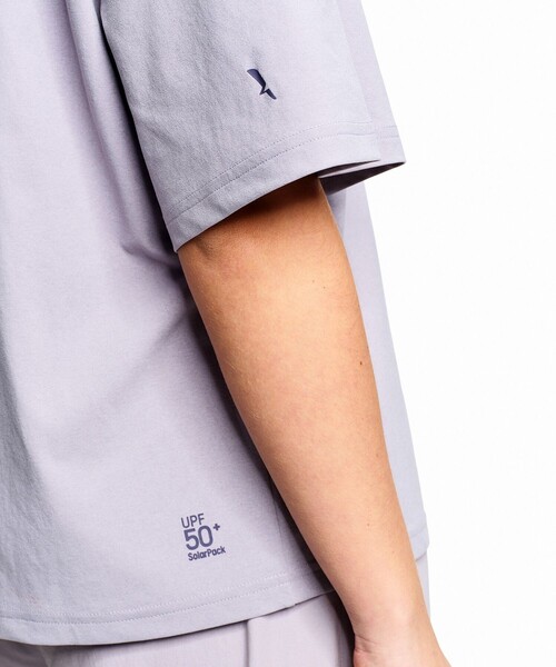 AIGLE(エーグル)の「【UPF50+ SolarPack】 UVカット 吸水速乾 接触冷感 テックTシャツ(Tシャツ/カットソー・レディース・パープル/セージグリーン・L/M/S)」の10枚目の写真