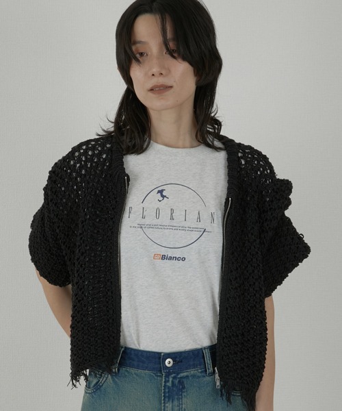 LA PEAU DE GEM（ラポドゥジェム）の「【LA PEAU DE GEM】crochet cardigan/クロシェカーディガン（カーディガン/ボレロ・レディース・ホワイト/ブラック・FREE）」の2枚目の写真