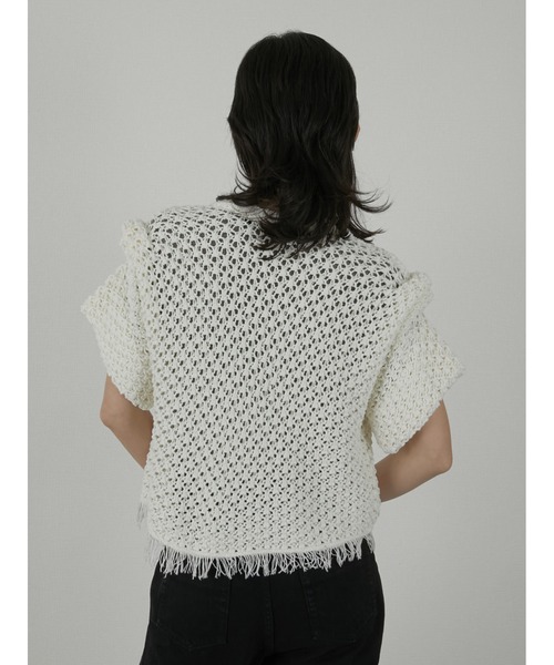 LA PEAU DE GEM（ラポドゥジェム）の「【LA PEAU DE GEM】crochet cardigan/クロシェカーディガン（カーディガン/ボレロ・レディース・ホワイト/ブラック・FREE）」の3枚目の写真