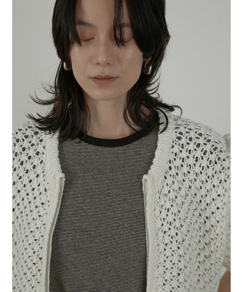 LA PEAU DE GEM（ラポドゥジェム）の「【LA PEAU DE GEM】crochet cardigan/クロシェカーディガン（カーディガン/ボレロ・レディース・ホワイト/ブラック・FREE）」の7枚目の写真