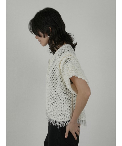 LA PEAU DE GEM（ラポドゥジェム）の「【LA PEAU DE GEM】crochet cardigan/クロシェカーディガン（カーディガン/ボレロ・レディース・ホワイト/ブラック・FREE）」の8枚目の写真