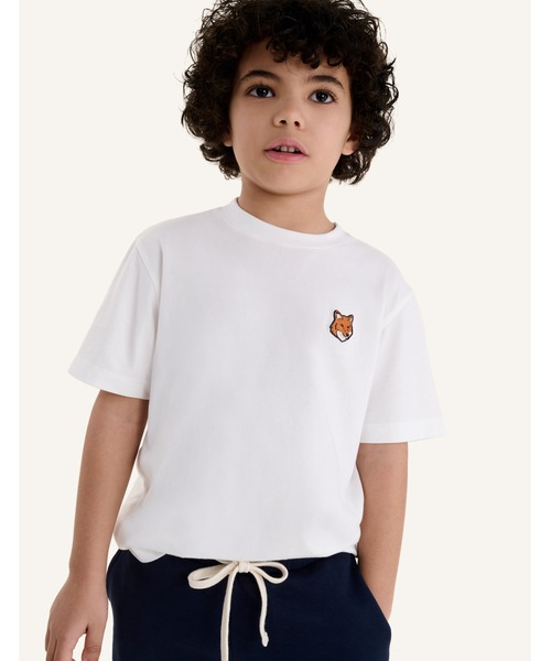Maison Kitsune（メゾンキツネ）の「FOX HEAD KID TEE-SHIRT（Tシャツ/カットソー・キッズ・ベビーピンク/ライトグレー/ホワイト/ネイビー・4/12/10/8/6）」の2枚目の写真