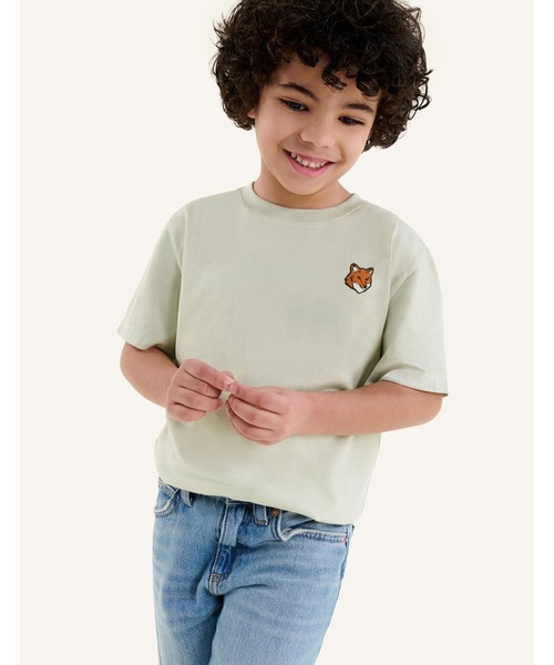 Maison Kitsune（メゾンキツネ）の「FOX HEAD KID TEE-SHIRT（Tシャツ/カットソー・キッズ・ベビーピンク/ライトグレー/ホワイト/ネイビー・4/12/10/8/6）」の3枚目の写真