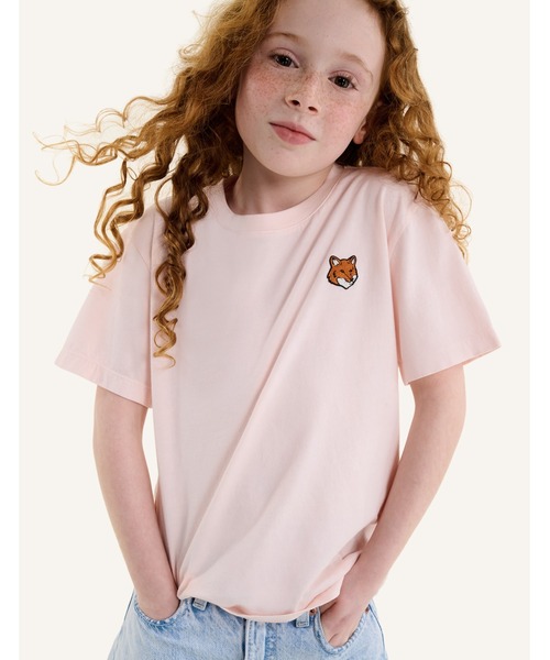 Maison Kitsune（メゾンキツネ）の「FOX HEAD KID TEE-SHIRT（Tシャツ/カットソー・キッズ・ベビーピンク/ライトグレー/ホワイト/ネイビー・4/12/10/8/6）」の6枚目の写真