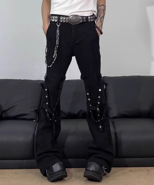 SHIBUYA Zy.(シブヤジー)の「Void edge stud フレアデザインパンツ(その他パンツ・メンズ・ブラック・L/M/S)」の3枚目の写真