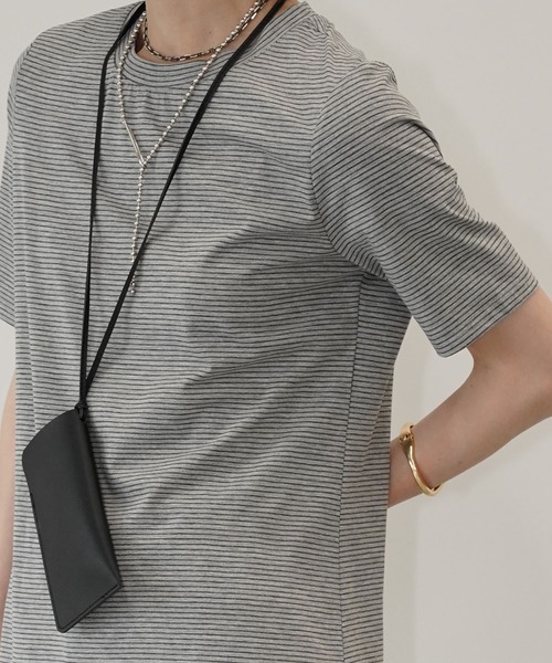 chuclla(チュクラ)の「アシメフリルボーダートップス chw26s290(Tシャツ/カットソー・レディース・オフホワイト/グレー・FREE)」の6枚目の写真