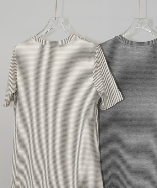 chuclla(チュクラ)の「アシメフリルボーダートップス chw26s290(Tシャツ/カットソー・レディース・オフホワイト/グレー・FREE)」の21枚目の写真