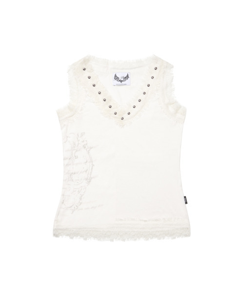GILAARCHIVE(ギラアーカイブ)の「LACE BLUR GRAPHIC SLEEVELESS_WHITE(Tシャツ/カットソー・レディース・その他・FREE)」の5枚目の写真