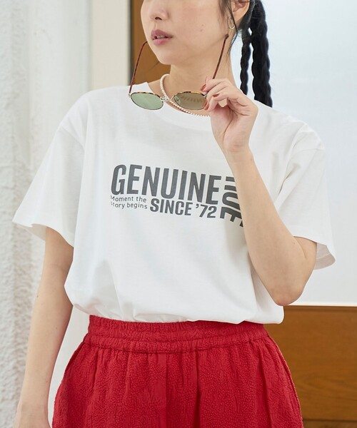 coen（コーエン）の「【汗染み軽減 / 接触冷感】 アソートロゴTシャツ（Tシャツ/カットソー・レディース・オフホワイト/ロイヤルブルー/モカ/ダークグレー・L/M）」の9枚目の写真