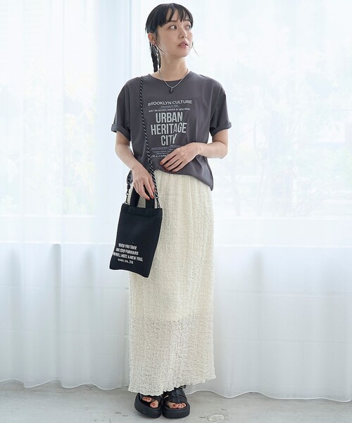 coen（コーエン）の「【汗染み軽減 / 接触冷感】 アソートロゴTシャツ（Tシャツ/カットソー・レディース・オフホワイト/ロイヤルブルー/モカ/ダークグレー・L/M）」の10枚目の写真