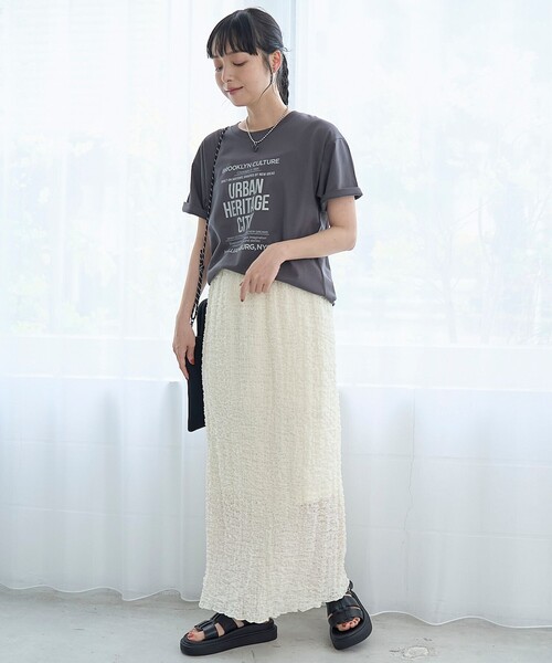 coen（コーエン）の「【汗染み軽減 / 接触冷感】 アソートロゴTシャツ（Tシャツ/カットソー・レディース・オフホワイト/ロイヤルブルー/モカ/ダークグレー・L/M）」の11枚目の写真