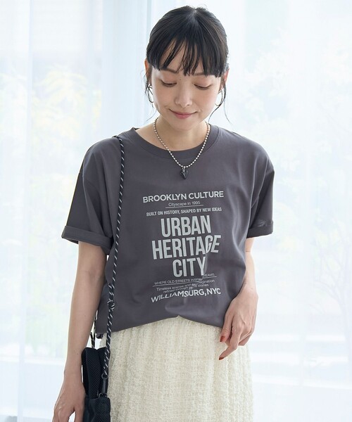 coen（コーエン）の「【汗染み軽減 / 接触冷感】 アソートロゴTシャツ（Tシャツ/カットソー・レディース・オフホワイト/ロイヤルブルー/モカ/ダークグレー・L/M）」の13枚目の写真