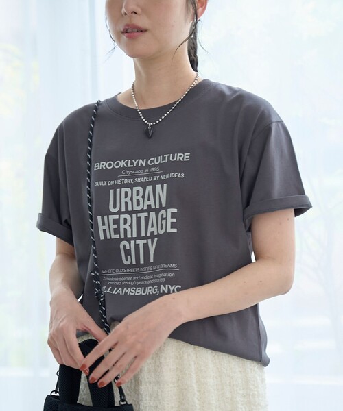 coen（コーエン）の「【汗染み軽減 / 接触冷感】 アソートロゴTシャツ（Tシャツ/カットソー・レディース・オフホワイト/ロイヤルブルー/モカ/ダークグレー・L/M）」の15枚目の写真