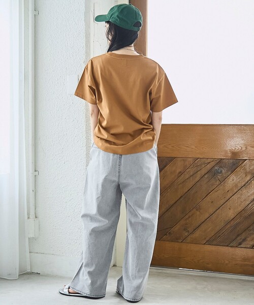 coen（コーエン）の「【汗染み軽減 / 接触冷感】 アソートロゴTシャツ（Tシャツ/カットソー・レディース・オフホワイト/ロイヤルブルー/モカ/ダークグレー・L/M）」の18枚目の写真