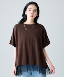 リネンブレンドボクシーニット