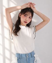 MAJESTIC LEGON | ノースリフリルメロウリブトップス(Tシャツ/カットソー)