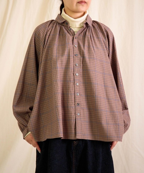 Brocante（ブロカント）の「[Brocante / ブロカント] コーマビエラ グランロンシャツ（シャツ/ブラウス・レディース・ブラウン系その他/ネイビー系・2）」の15枚目の写真