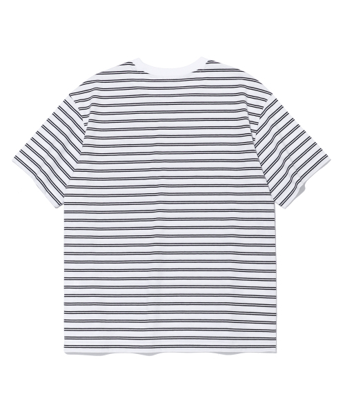RAYFIKERS(レイフィカース)の「ストライプ刺繍ショートスリーブ MQ2TU276_WHITE(Tシャツ/カットソー・メンズ・その他・100/95/105)」の2枚目の写真