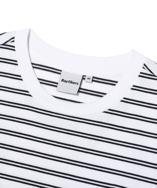 RAYFIKERS(レイフィカース)の「ストライプ刺繍ショートスリーブ MQ2TU276_WHITE(Tシャツ/カットソー・メンズ・その他・100/95/105)」の3枚目の写真