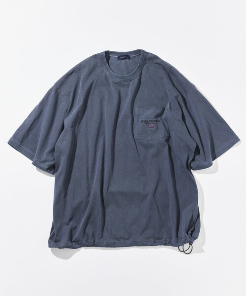 NAUTICA рельефная футболка Flaglogo Hemcord Pocket T-shirt / Pigment