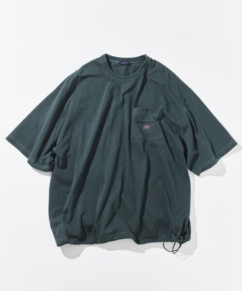 NAUTICA(ノーティカ)の「NAUTICA/ノーティカ リラックスフィット フラッグロゴ ヘムコード ポケットTシャツ/ピグメント(Tシャツ/カットソー・メンズ・グリーン/ブラウン/ネイビー/チャコールグレー・X-LARGE/LARGE/MEDIUM/SMALL)」の3枚目の写真