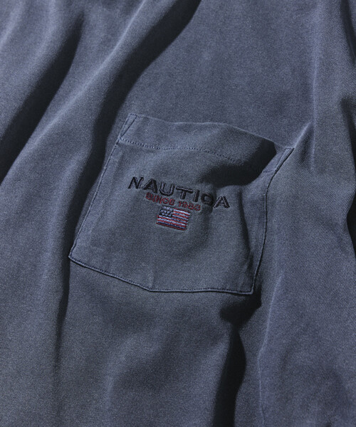 NAUTICA(ノーティカ)の「NAUTICA/ノーティカ リラックスフィット フラッグロゴ ヘムコード ポケットTシャツ/ピグメント(Tシャツ/カットソー・メンズ・グリーン/ブラウン/ネイビー/チャコールグレー・X-LARGE/LARGE/MEDIUM/SMALL)」の9枚目の写真