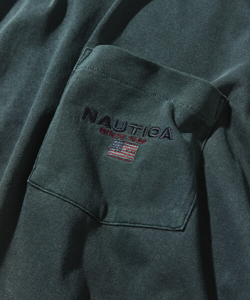 NAUTICA(ノーティカ)の「NAUTICA/ノーティカ リラックスフィット フラッグロゴ ヘムコード ポケットTシャツ/ピグメント(Tシャツ/カットソー・メンズ・グリーン/ブラウン/ネイビー/チャコールグレー・X-LARGE/LARGE/MEDIUM/SMALL)」の6枚目の写真