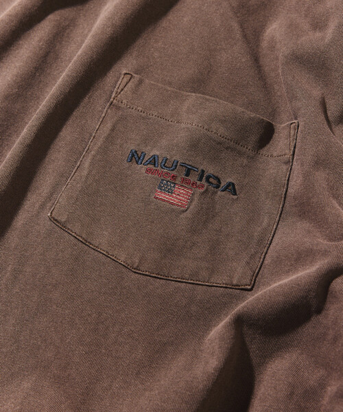 NAUTICA(ノーティカ)の「NAUTICA/ノーティカ リラックスフィット フラッグロゴ ヘムコード ポケットTシャツ/ピグメント(Tシャツ/カットソー・メンズ・グリーン/ブラウン/ネイビー/チャコールグレー・X-LARGE/LARGE/MEDIUM/SMALL)」の7枚目の写真