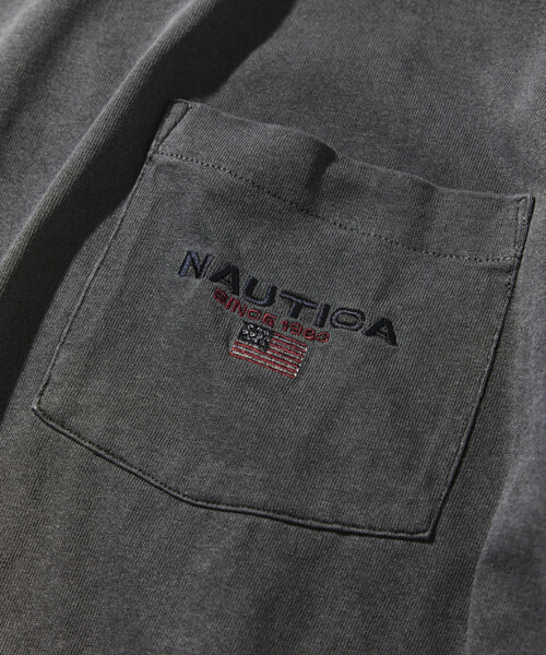 NAUTICA(ノーティカ)の「NAUTICA/ノーティカ リラックスフィット フラッグロゴ ヘムコード ポケットTシャツ/ピグメント(Tシャツ/カットソー・メンズ・グリーン/ブラウン/ネイビー/チャコールグレー・X-LARGE/LARGE/MEDIUM/SMALL)」の8枚目の写真