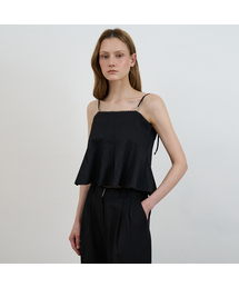 Strap Sleeveless Blouse [Black]