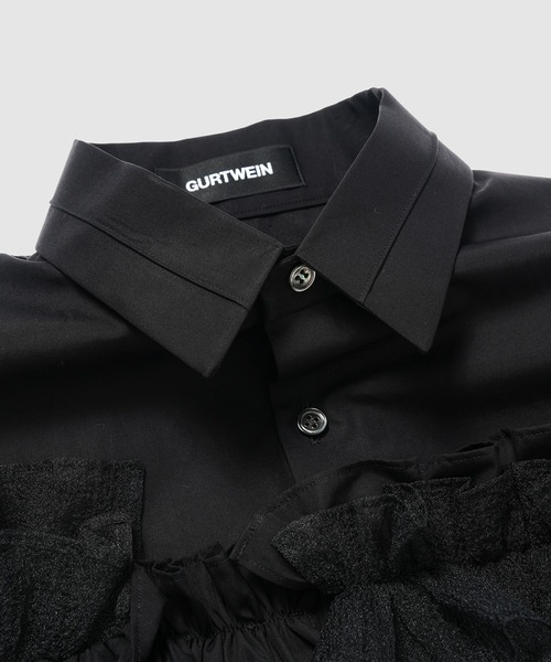 GURTWEIN( ガーウィン)の「Organic cotton poplin ruffled boxy blouse(シャツ/ブラウス・レディース・ブラック/ホワイト・36)」の5枚目の写真