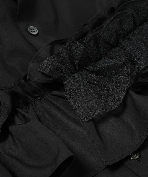 GURTWEIN( ガーウィン)の「Organic cotton poplin ruffled boxy blouse(シャツ/ブラウス・レディース・ブラック/ホワイト・36)」の7枚目の写真