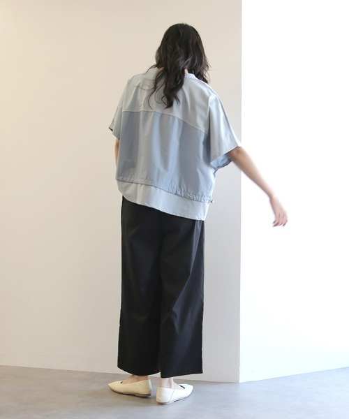 No one knows(ノーワンノーズ)の「ZOZO限定 布帛切替ワイドトップス(Tシャツ/カットソー・レディース・ブラック/ライトブルー・FREE)」の13枚目の写真