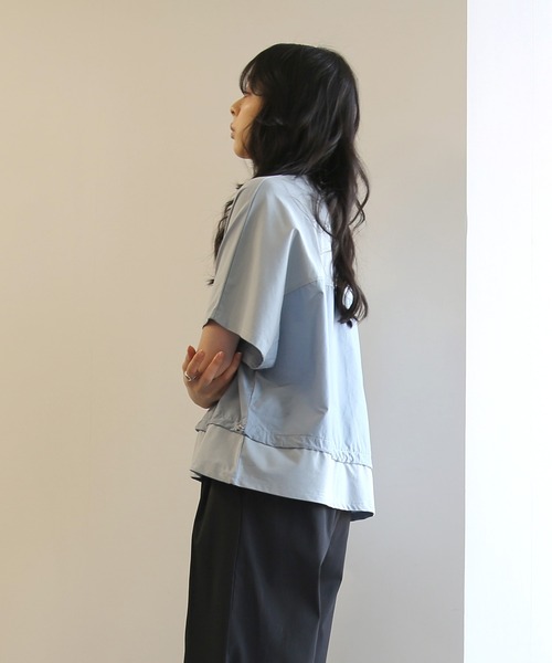 No one knows(ノーワンノーズ)の「ZOZO限定 布帛切替ワイドトップス(Tシャツ/カットソー・レディース・ブラック/ライトブルー・FREE)」の17枚目の写真