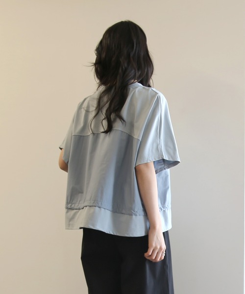 No one knows(ノーワンノーズ)の「ZOZO限定 布帛切替ワイドトップス(Tシャツ/カットソー・レディース・ブラック/ライトブルー・FREE)」の18枚目の写真