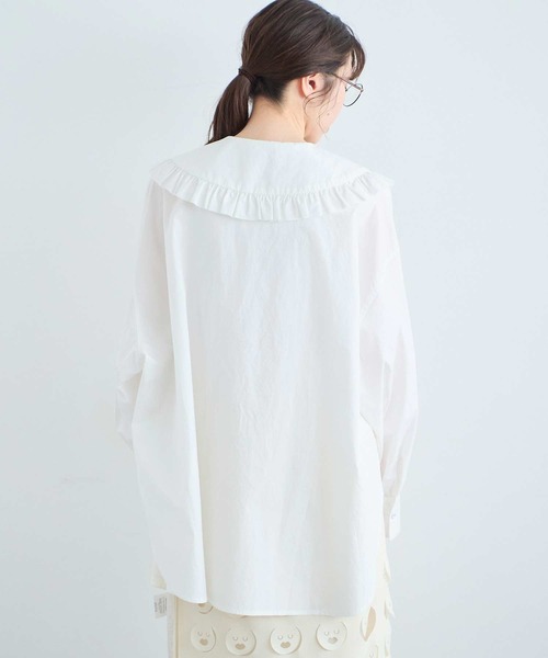 I am I in fact...（アイアムアイインファクト）の「MARTINI BLOUSE（シャツ/ブラウス・レディース・ブラック/ホワイト/サックスブルー・FREE）」の6枚目の写真