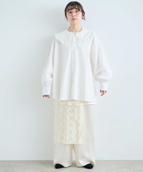 I am I in fact...（アイアムアイインファクト）の「MARTINI BLOUSE（シャツ/ブラウス・レディース・ブラック/ホワイト/サックスブルー・FREE）」の7枚目の写真