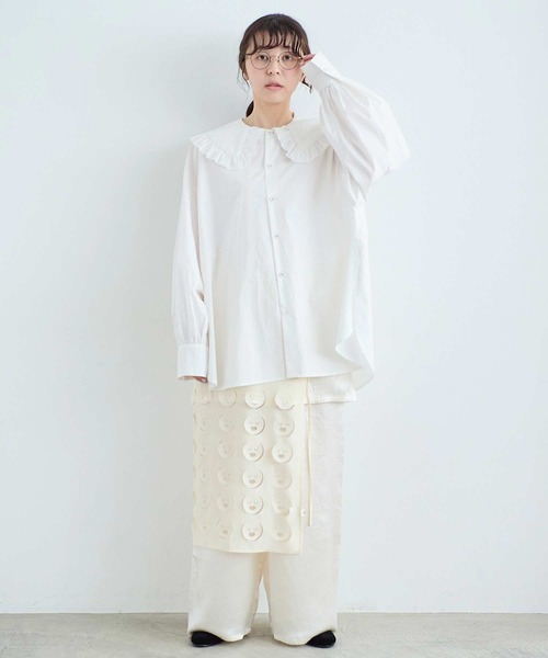 I am I in fact...（アイアムアイインファクト）の「MARTINI BLOUSE（シャツ/ブラウス・レディース・ブラック/ホワイト/サックスブルー・FREE）」の9枚目の写真