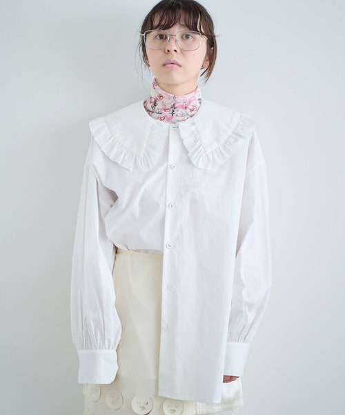 I am I in fact...（アイアムアイインファクト）の「MARTINI BLOUSE（シャツ/ブラウス・レディース・ブラック/ホワイト/サックスブルー・FREE）」の12枚目の写真