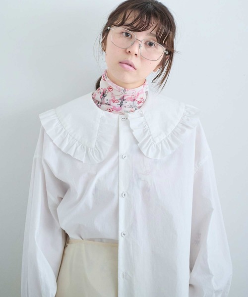 I am I in fact...（アイアムアイインファクト）の「MARTINI BLOUSE（シャツ/ブラウス・レディース・ブラック/ホワイト/サックスブルー・FREE）」の13枚目の写真