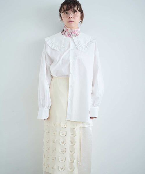 I am I in fact...（アイアムアイインファクト）の「MARTINI BLOUSE（シャツ/ブラウス・レディース・ブラック/ホワイト/サックスブルー・FREE）」の14枚目の写真