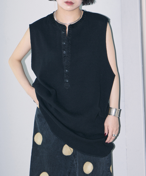 CITYSHOP(シティーショップ)の「《追加》HENRY NECK THERMAL TOP :カットソー(Tシャツ/カットソー・レディース・ホワイト/ブラック・FREE)」の8枚目の写真
