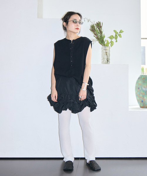 CITYSHOP(シティーショップ)の「《追加》HENRY NECK THERMAL TOP :カットソー(Tシャツ/カットソー・レディース・ホワイト/ブラック・FREE)」の10枚目の写真
