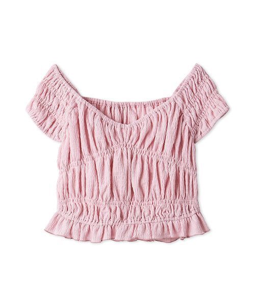 LILY BROWN（リリーブラウン）の「シャーリングカットトップス（Tシャツ/カットソー・レディース・ピンク/ドット/その他・F）」の2枚目の写真