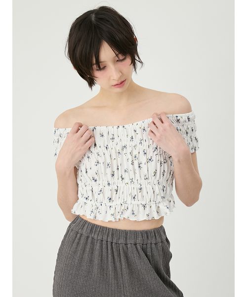 LILY BROWN（リリーブラウン）の「シャーリングカットトップス（Tシャツ/カットソー・レディース・ピンク/ドット/その他・F）」の7枚目の写真