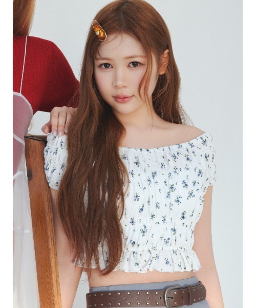 LILY BROWN（リリーブラウン）の「シャーリングカットトップス（Tシャツ/カットソー・レディース・ピンク/ドット/その他・F）」の3枚目の写真
