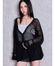 Symmetry GYDA メッシュニットカーディガン